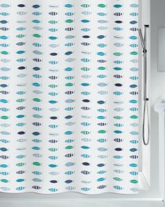 Tekstil badeforhæng Santorini blue 120x200