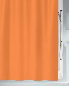 Tekstil badeforhæng Primo light orange 180x220. Med kovser