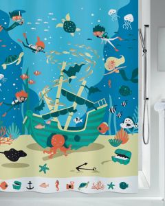 Tekstil badeforhæng Pirates 180x200