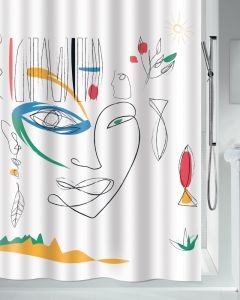 Tekstil badeforhæng Faces 180x200