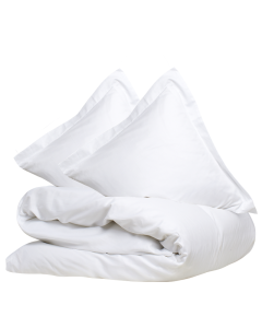 Satin Dynebetræk 200x200 hvid Egyptisk, lynlås