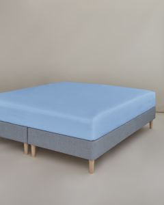 Percale facon140x200x30 lyseblå