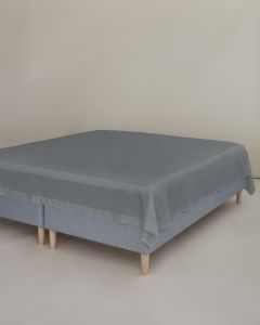 Fladt lagen percale 180x260 mørkegrå