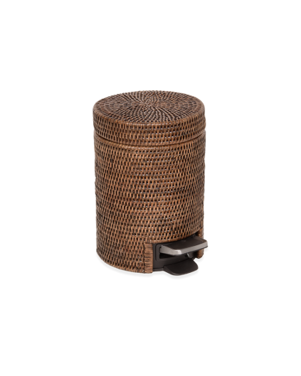 Pedalspand 2,5L, mørk rattan 27,5 x Ø18,5 x 23, udt. plastbeholder