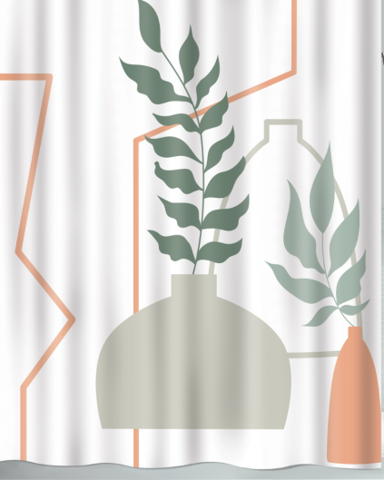 Tekstil badeforhæng Kenzi 180x200