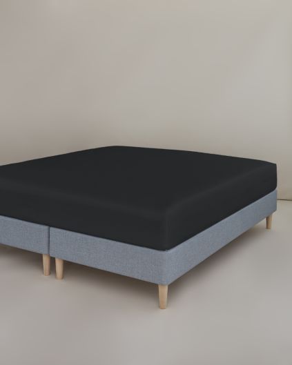 Faconlagen 90x210x35 cm. mørkegrå, egyptisk bomuldssatin