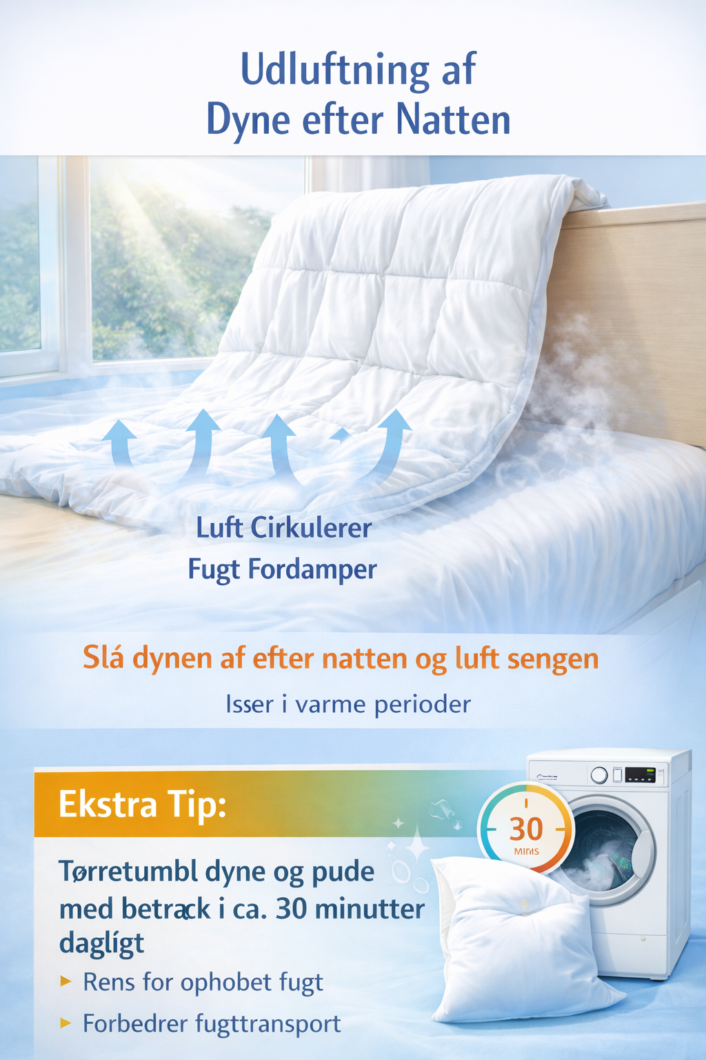 Infografik: Udluftning af dyne og seng